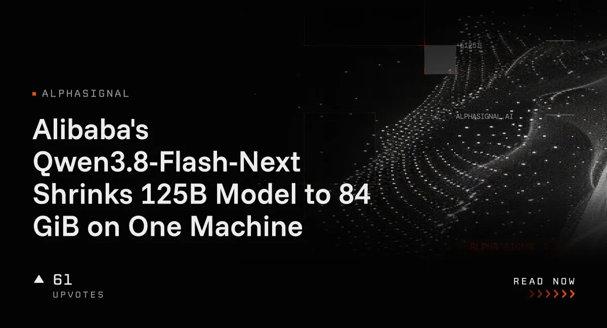 Alibaba's Qwen3.8-Flash-Next Shrinks 125B Model to 84 GiB on One Machine