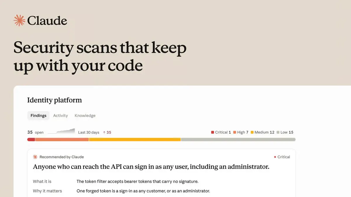 Anthropic's Claude Security Now Tracks and Fixes Over a Million Code Vulnerabilities