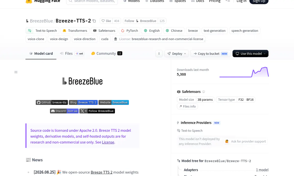 BreezeBlue's Breeze TTS 2 Clones and Designs Voices in Under 40ms