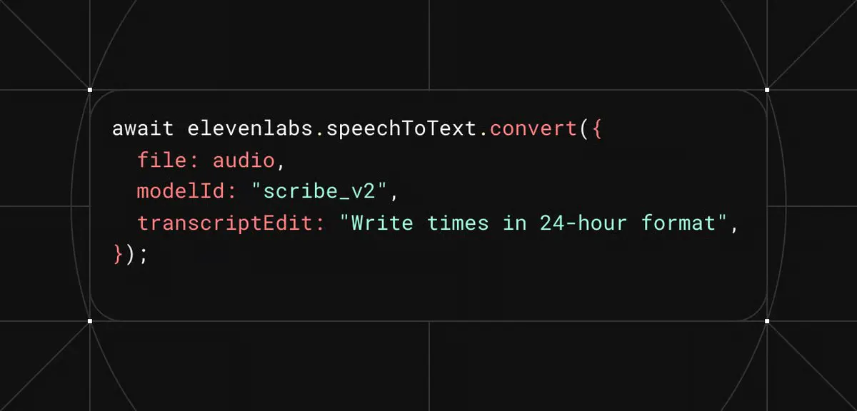 ElevenLabs' Scribe v2 Now Edits Transcripts Without a Separate AI Call