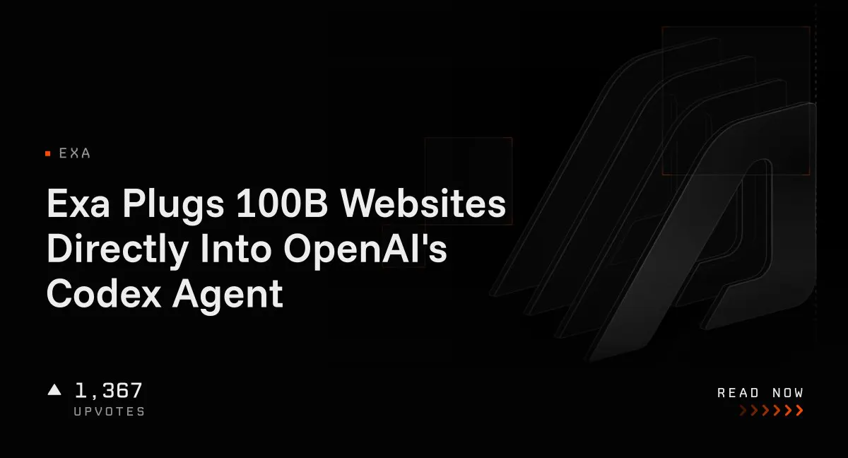 Exa Plugs 100B Websites Directly Into OpenAI's Codex Agent