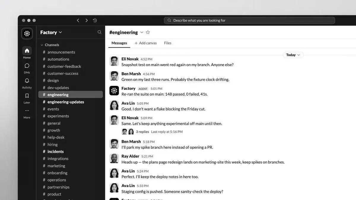 Factory Opens Its Coding Agent Inside Slack's AI Dev Workspace