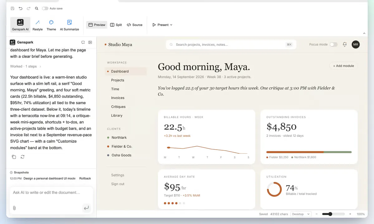 Genspark's GenOffice Lets AI Coding Agents Build Office Files Without Opening an App