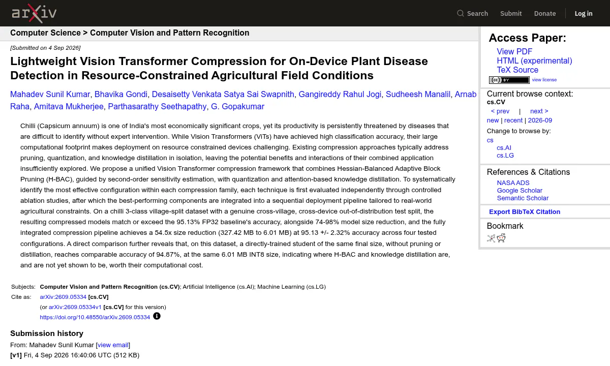 H-BAC Shrinks a 327 MB Plant Disease Model Down to 6 MB