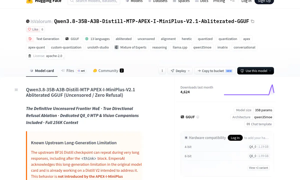 IsValorum Squeezes a 35B Open-Source Qwen3.8 Model Into 14.65 GB