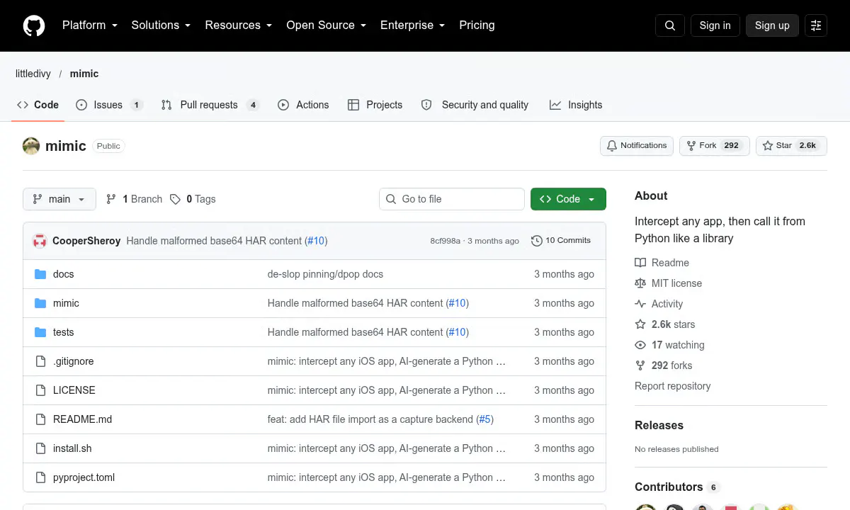 Mimic Uses Claude to Turn App Traffic Into Python Clients