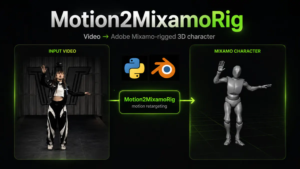 Motion2MixamoRig Turns a Phone Video Into a Rigged 3D Animation