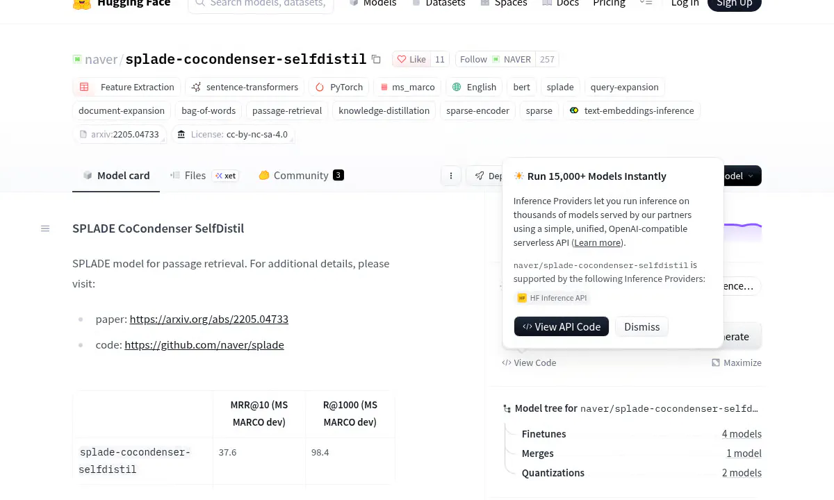 Naver's SPLADE Model Hits 878K Downloads Doubling BM25 Search Accuracy