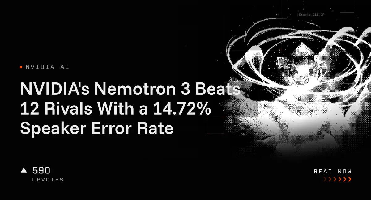 NVIDIA's Nemotron 3 Beats 12 Rivals With a 14.72% Speaker Error Rate