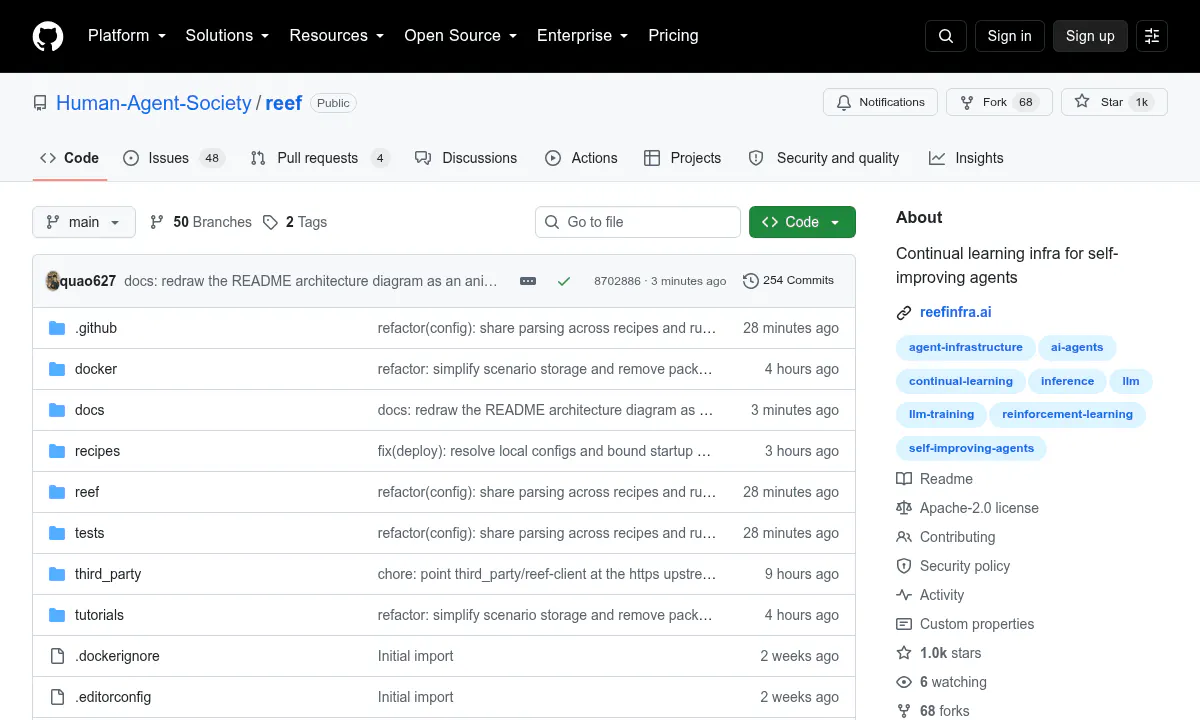 Open-Source Reef Turns Agent Feedback Into Live Model Updates Automatically
