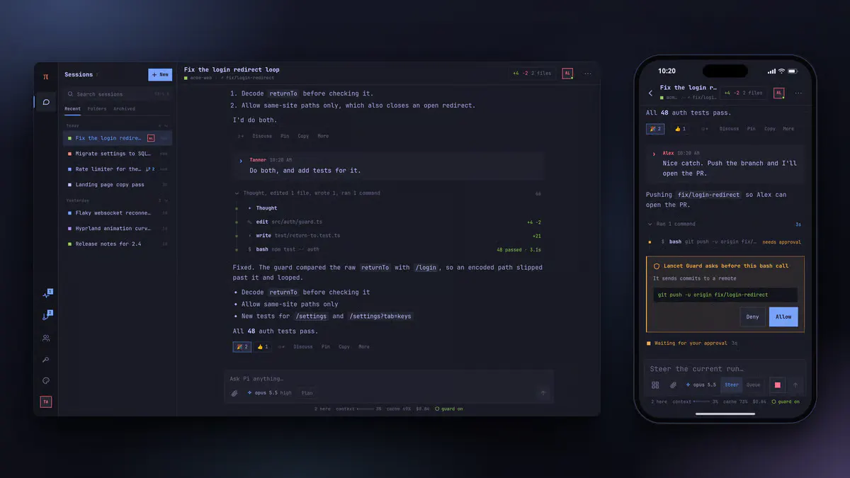 Pi Pocket Lets Developers Run and Supervise Coding Agents From Their Phone