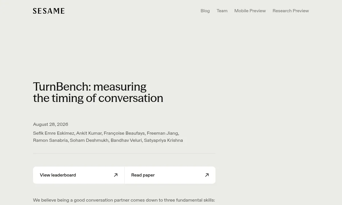 Sesame's TurnBench Exposes How Gemini Live and OpenAI Realtime Fumble Conversations