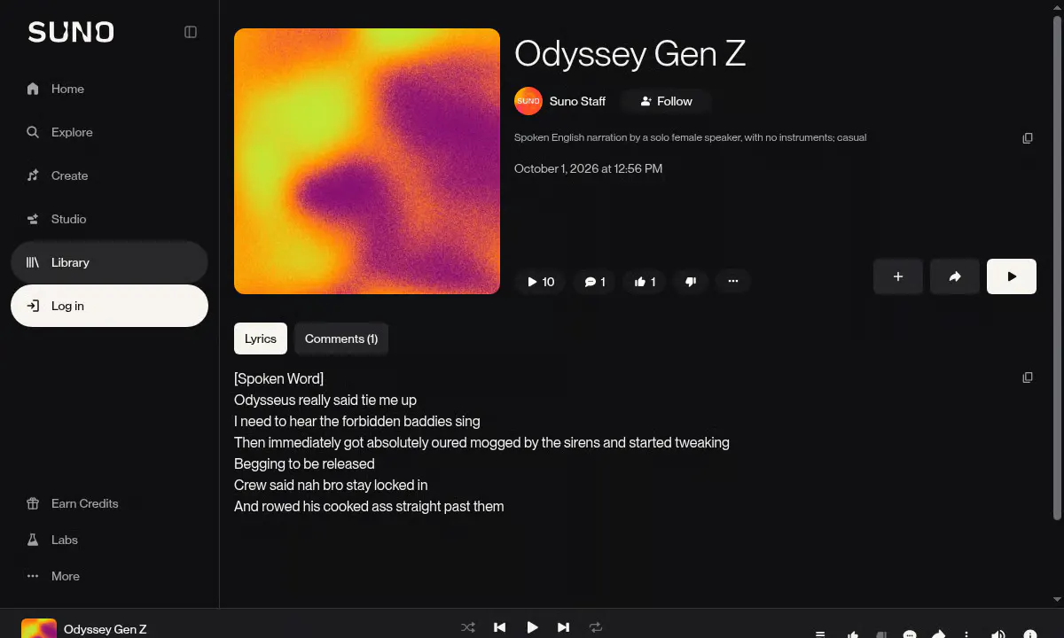 Suno Speech Generates Narration and Music Together in One Pass