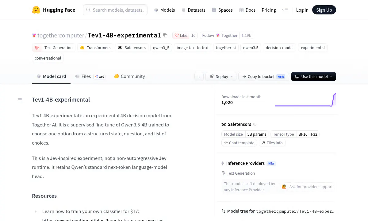 Together AI's Tev1 Turns Routing and Moderation Into a $17 Fine-Tune