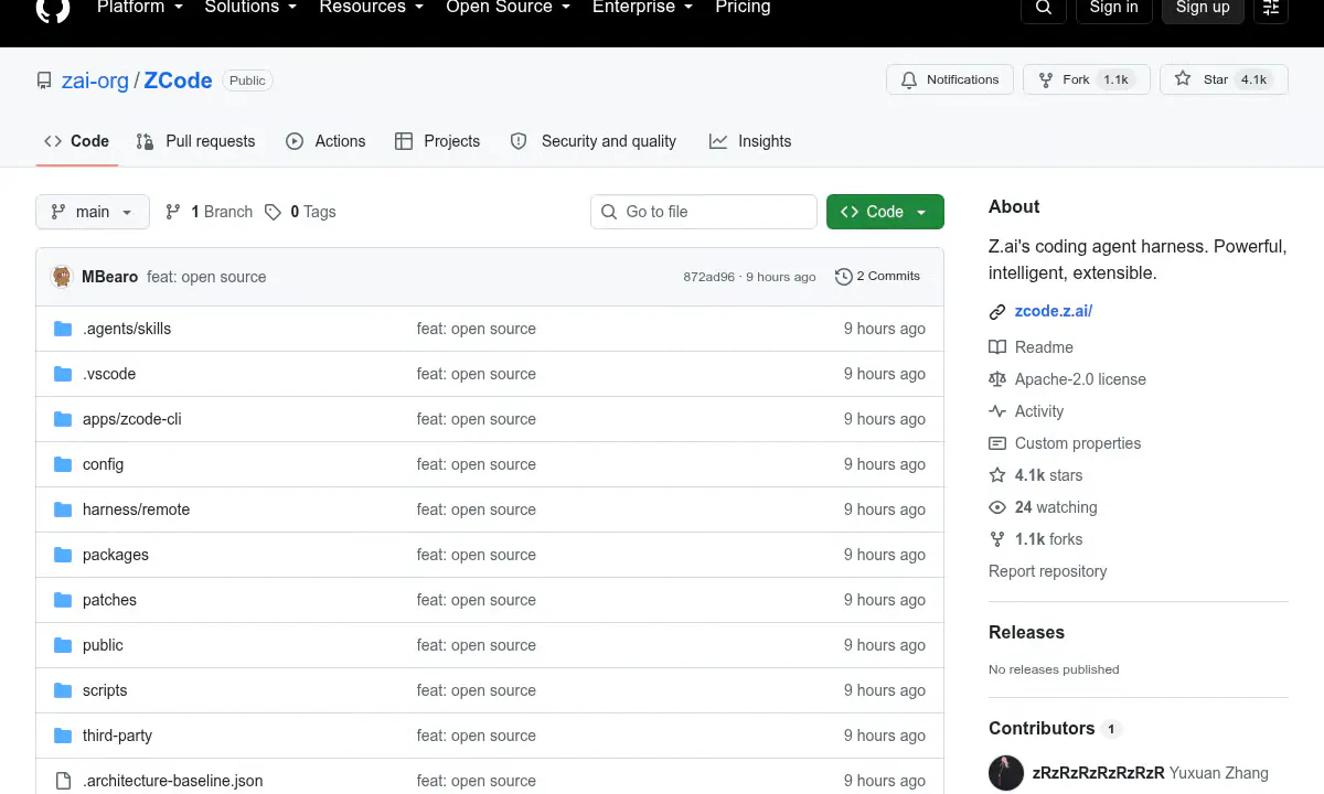 Z.ai Opens ZCode's Full Coding Agent Stack to Developers Worldwide